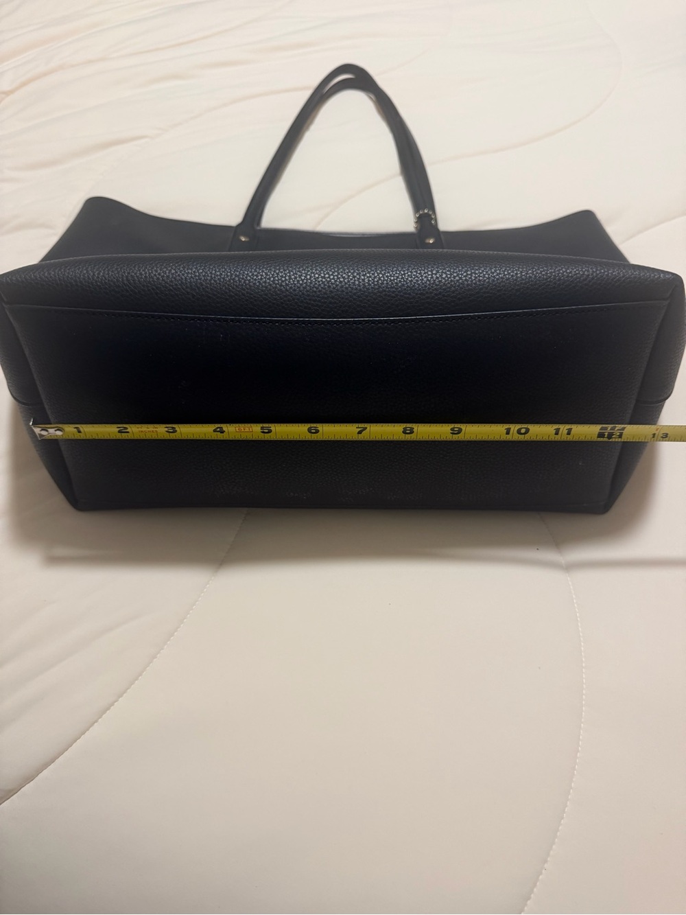 Coach Black Pebbled Leather Tote with Gold Logo - Picture 11 of 12